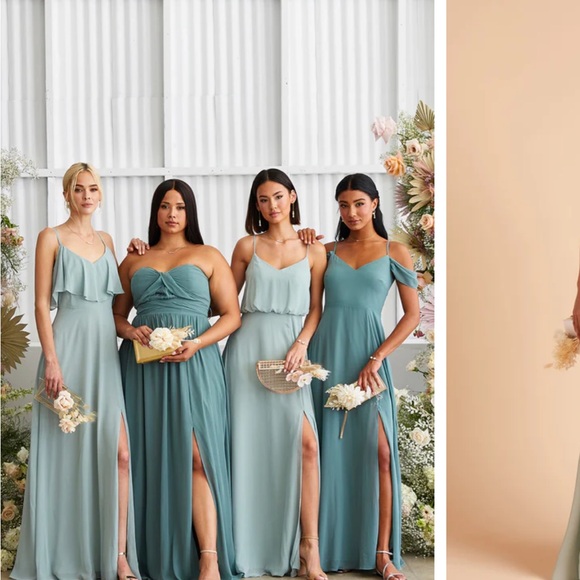 BIRDY GREY JANE CONVERTIBLE DRESS CHIFFON SAGE NO SLIT - Picture 5 of 7